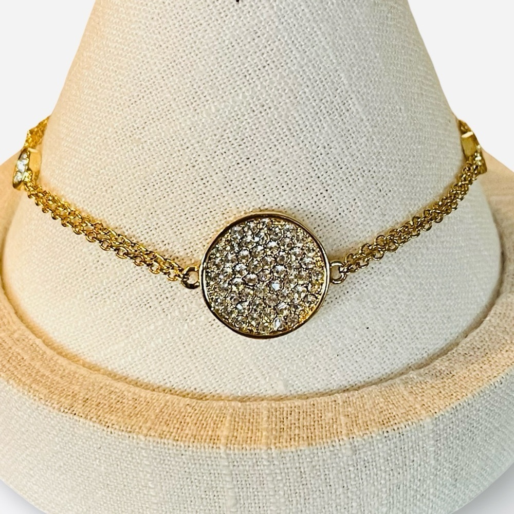 Joan Boyce “Hello Gorgeous” Gold Bracelet with Crystal Accents